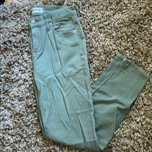 Madewell high riser crop seafoam green jeans